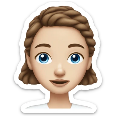 White girl with freckles brunette blue eyes doing skinacare cream under eyes  sticker