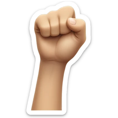 hand as a fist but fingers half closed, thumb open sticker