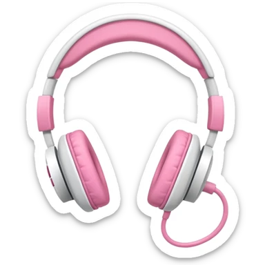 Crie um fone de ouvido Branco. Com lacinhos rosas sticker
