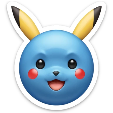 A blue Pokéball with highlights, anime Pikachu style, emoji style, variation 1 sticker
