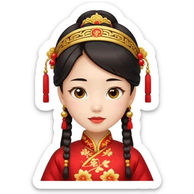 Asian girl wearing traditional Chinese clothes sticker