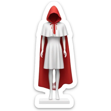 faceless mannequin flapping red cape sticker