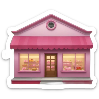 Grandma's store building with red and pink elements colors sticker
