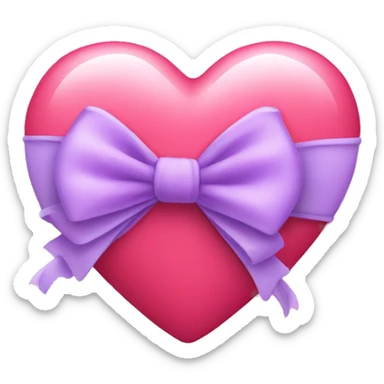 Love heart with bow  sticker