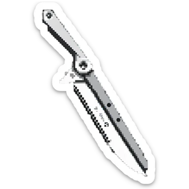 Box cutter knife with extended blade, utility cutting tool sticker