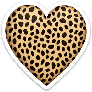 Leopard print heart sticker