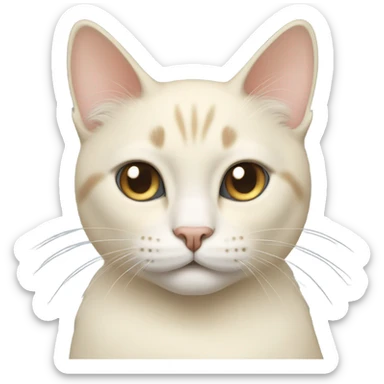 Cream colored cat face with grey eyes sticker