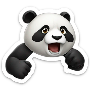 Panda giving a punch  sticker