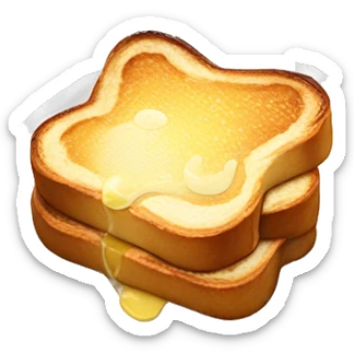 French toast with butter and syrup and powdered sugar sticker