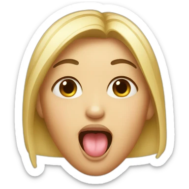 Girl sticking her tongue out with mouth closed sticker