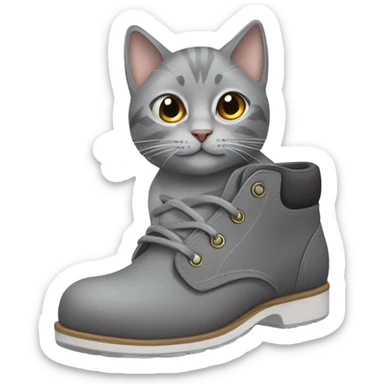 Gray cat in a shoe sticker