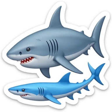 Quiero que me hagas un tiburón con zapatos azules sticker