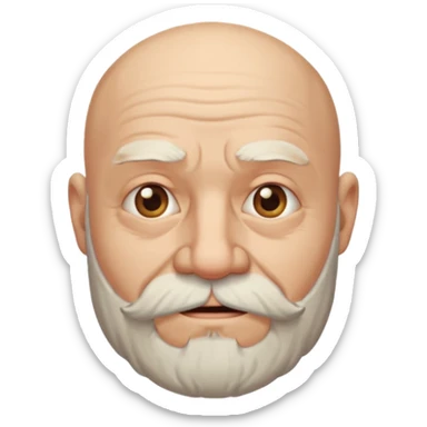 bearded old bald man bust sticker