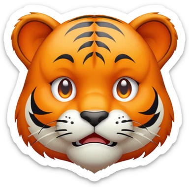 crying sad tiger face for Twitch emote sticker