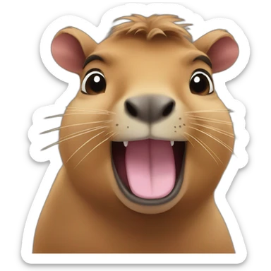 thumb down super happy capybara face sticker