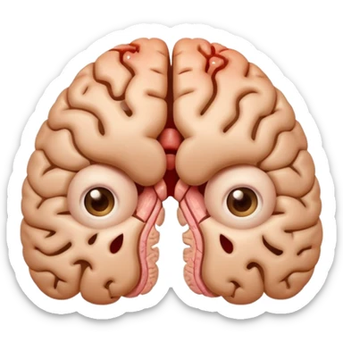 Brain looks like hero and he is shoked sticker