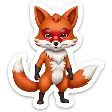 puppy fox in mask ful body sticker