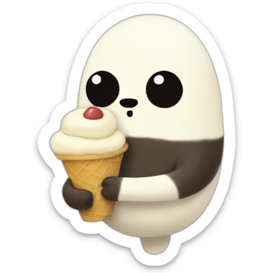 gunter from adventure time eating an ice cream sticker