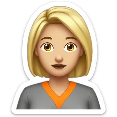 female prisoner in orange jumpsuit mugshot sticker
