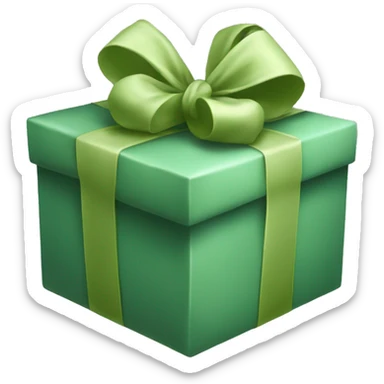 Sage green present with bow sticker