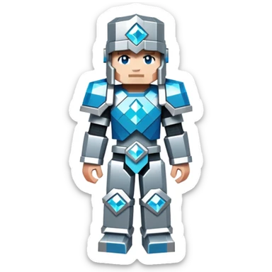 Minecraft character with diamond armor sticker