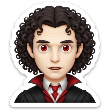 curly vampire with optical sticker