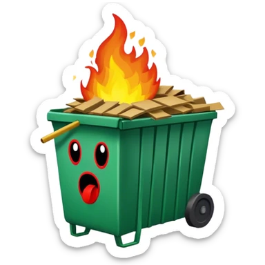 Dumpster fire piñata sticker