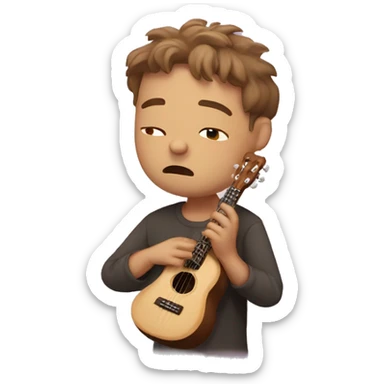 Sad ukulele player ￼ sticker