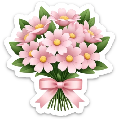 pale pink flower bouquet  sticker