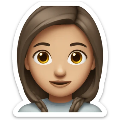 Girl has got dark brown eyes and brown hair sticker