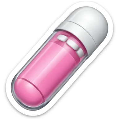 pink medication capsule sticker