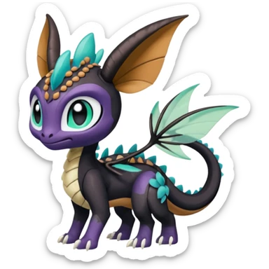 Meloetta-Amaura-Spyro-Toothless-Stitch-Pokémon-Fakémon-creature-hybrid sticker