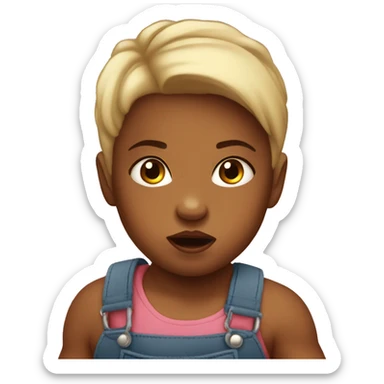 super extra furious baby girl toddler sticker