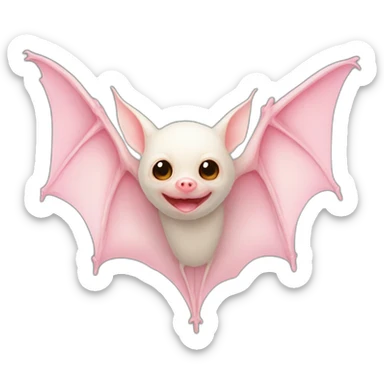 Albinos bat with pink wings pointy nose sticker