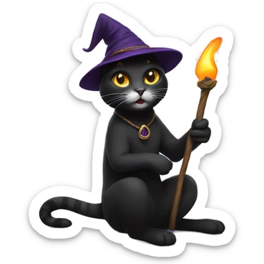 Cat doing witchcraft sticker