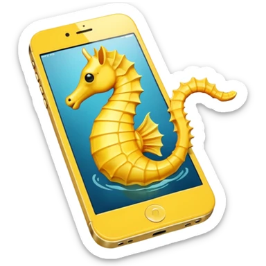 Yellow seahorse in the iPhone sticker