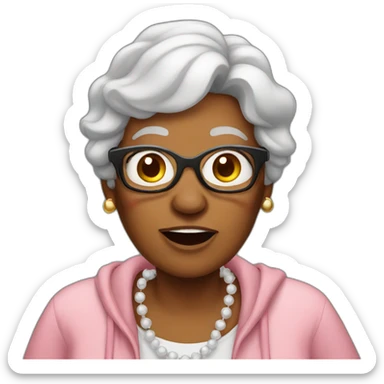 Grandma rapping sticker