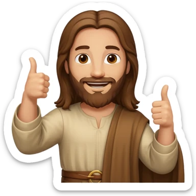 Jesus christ smiling thumbs up sticker