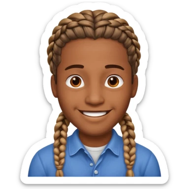Brownskin man with braids  sticker