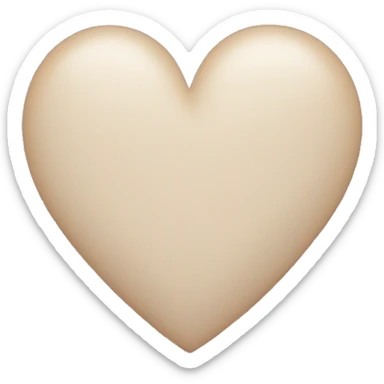 Neutral coloured heart emoji sticker