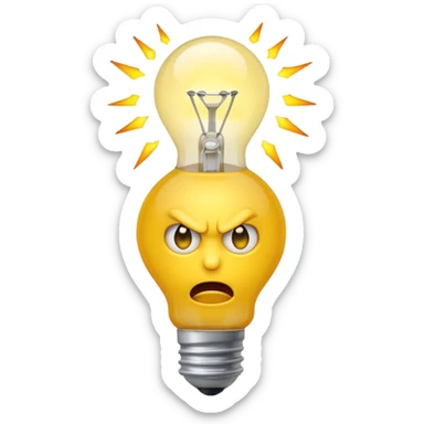 Angry emoji lightbulb sticker