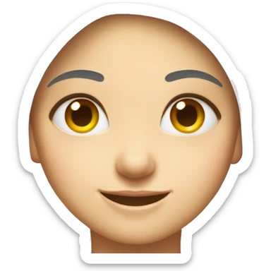 smiling girl in white shirt with smaller eyes  sticker