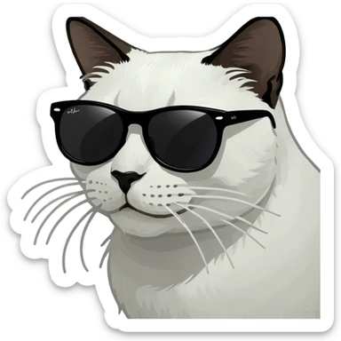 Cat with sunglasses sticker