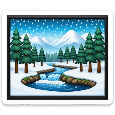 Ein Rhe das in einem Wald ist und es Schneit sticker