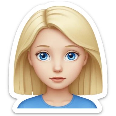 A ugly girl with a blonde hair sticker