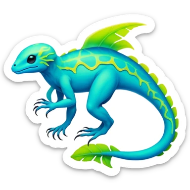 Tropical futuristic lush neon Fionbri-Vernid-creature (full body) sticker