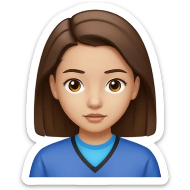 A fat girl in 7th grade, in a slick back hairdo, and she has brown hair  sticker