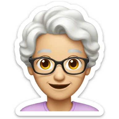 a smiling white grandmother sticker