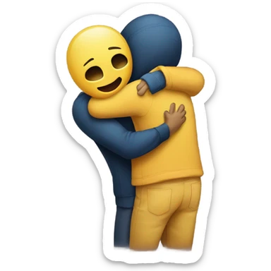 The hugging emoji but its a backstabber instead of a friend sticker