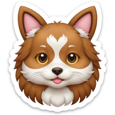 cute dog with cat ears sticker